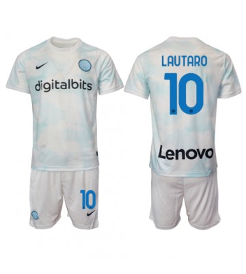 Inter Milan Lautaro Martinez #10 Bortedraktsett Barn 2022-23 Kortermet (+ Korte bukser)
